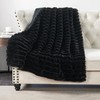 Home Soft Things Fuzzy Striped Faux Fur Throw with Micromink