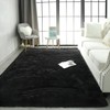 Alfombra De Salón Peluda Súper Suave De 160cm120cm Negro