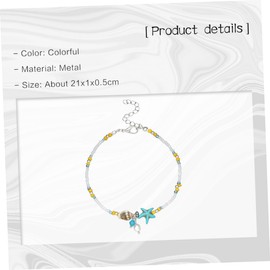 SAFIGLE 1pc Shell Ankle Beach Ocean Necklace Silver Ankle Trendy Jewelry Charms Bracelets Choker Necklace for Fashion Jewelry Charm Necklace for Women Anklet Foot Chain Water Drop Colorful