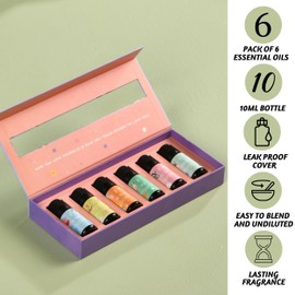 Folkulture Essential Oils for Diffuser | Essential Oils Set of 6 Fragrances | Diffuser Oil Scents for Home | Oils Diffuser Essential Oil | Fragrance Oils for Diffusers - Green Tea, Ocean Salt