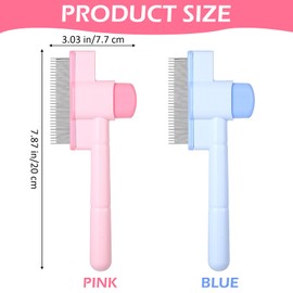 Heclia Flea Comb for Cats & Dogs Self Cleaning Flea Com, 2PCS Pet Hair Removal Comb with Stainless Steel Teeth Fine Tooth Combs for Kittens Shedding Fleas Treatment Lice Combs Massage Grooming Tool