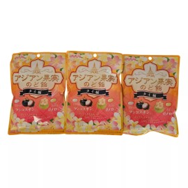 Senjaku Asian Fruit Throat Hard Candy Mangosteen and Pomelo Flavor - Pack of 3