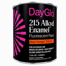 DayGlo Fluorescent Solvent-Based 215 Alkyd Brushing Enamel Paint, high visibility for interiors, arts and crafts, safety applications (Quart, Blaze Orange, 215-15)