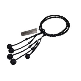UMT Buddhist Prayer Beads 33cm Nichiren juzu Black Acrylic Beads and Black Woven Balls Buddha Rosary Nenju