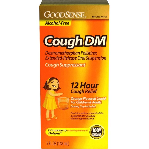GoodSense Cough DM 12 Hour Relief, Childrens, Orange, Alcohol Free,