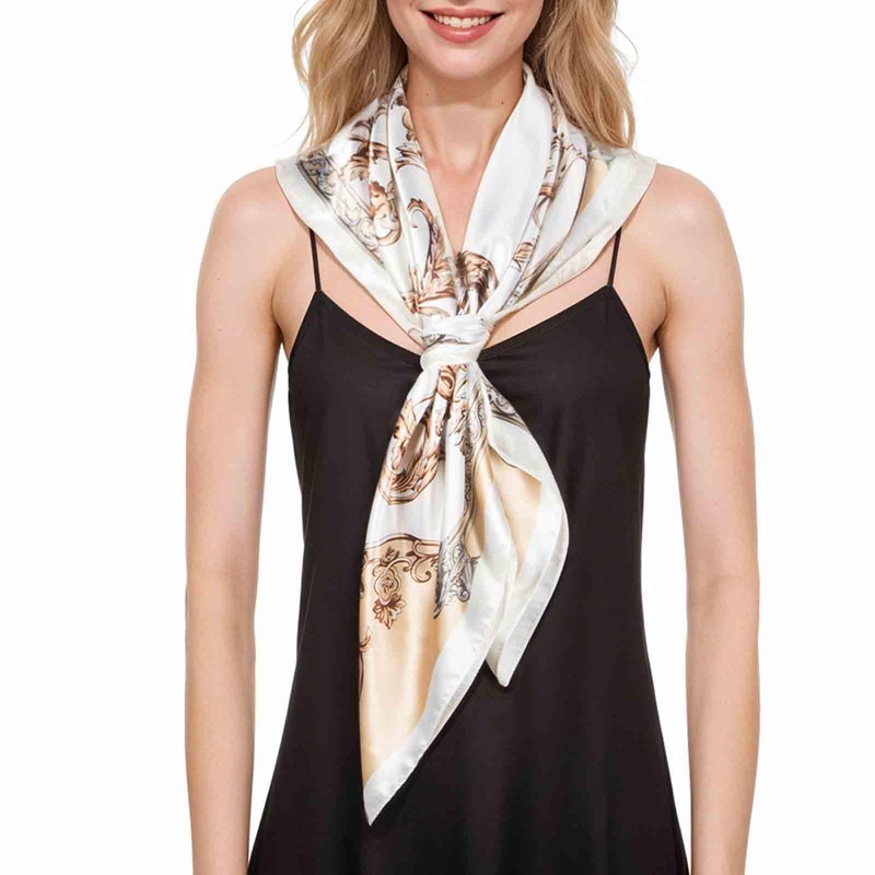 RIIQIICHY 35.4 inches (90 cm) Scarf, Women's, Square Large Scarf,
