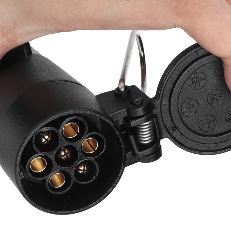 7 Pin Trailer Plug With 98.4in Spring Extension Cable 12V