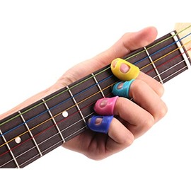 15Pcs Guitar Fingertip Protectors Silicone Finger Guards Random Color (S/M/L, Each Size 5 Pcs)
