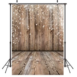 LYWYGG 5x7ft Photography Background Nostalgia Wooden Floor Pattern Background Studio Props Ideal for Wedding Parties Newborn Product and Photography CP-17 Brown