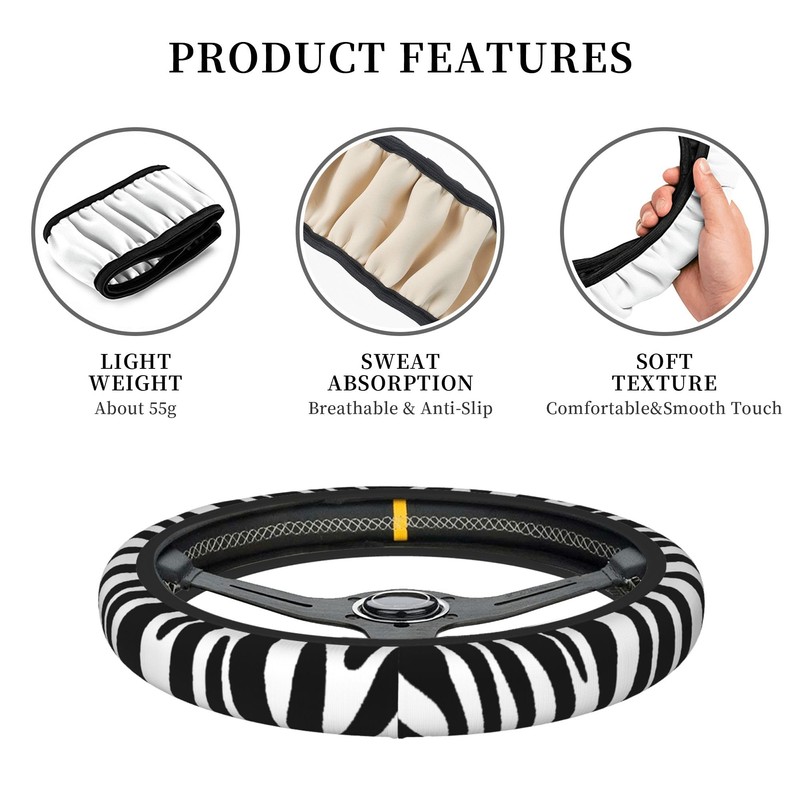 Zebra - Funda protectora para volante con estampado de rayas