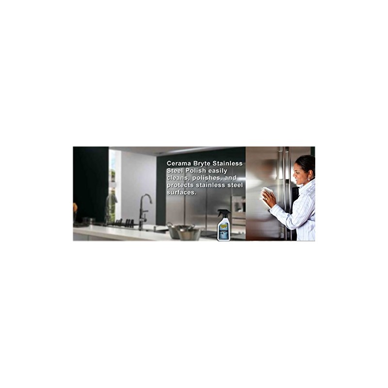 Cerama Bryte Stainless Steel Cleaner for Appliances, Streak-Free Shine and