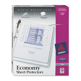 Avery 75091 Sheet Protector,Economy Weight,Top Load,11-Inch x8-1/2-Inch,100/BX,CL
