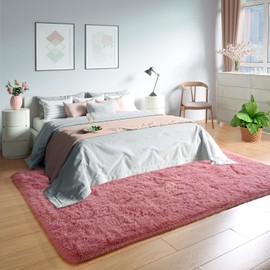 Kelarea Super Soft Shaggy Rug Fluffy Bedroom Carpets, 5x8 Feet Blush, Modern Indoor Fuzzy Plush Area Rugs for Living Room Dorm Home Decorative Kids Girls Children's Floor Rugs