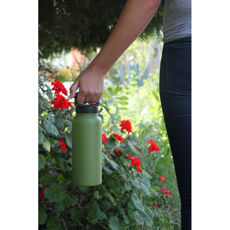 FIFTY/FIFTY 34oz - Stainless Steel Bottle-3 Finger Grip Cap