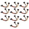 10Pcs SATA Power Adapter 15pin 1 Male to 2 Female