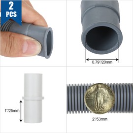 APACALI 2 PCS Washing Machine Drain Hose Extension Kit16 ft Flexible Dishwasher Drain Hose Corrugated Washer Drain Hose with 1 Extension Adapter and 2 Hose Clamps