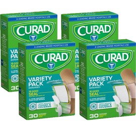 Curad Variety Pack, Sterile Assorted Adhesive Bandages 30 ea Pack of 4