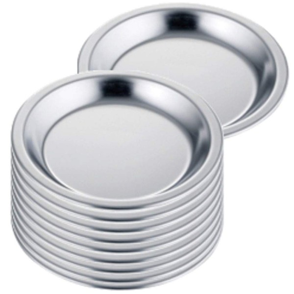 AG 92904 18-0 Stainless Steel Pie Plate, No.4, Set of 10