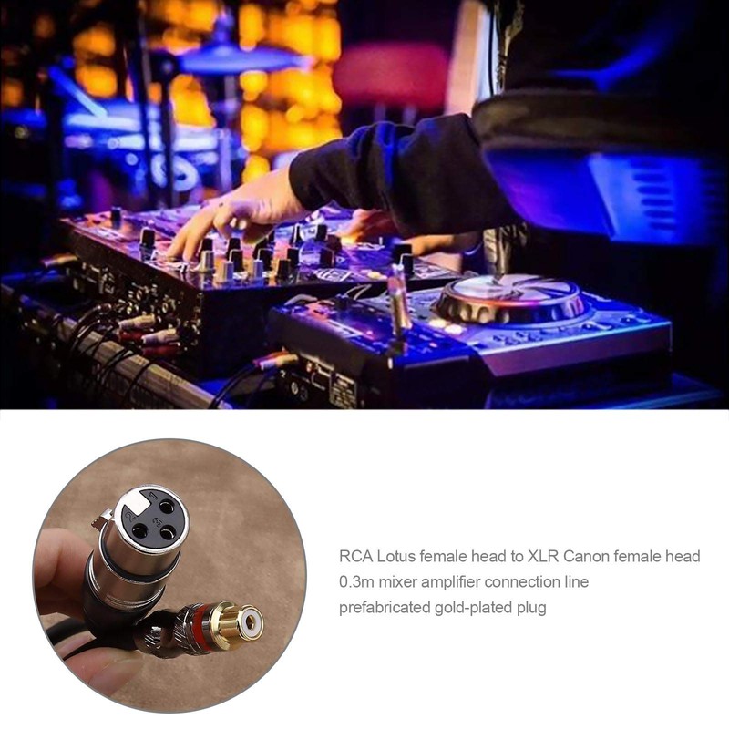 RCA Female to XLR 3 Pin Female Converter Adapter Cable