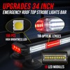 LRTER 34inch 166 LED Emergency Rooftop Strobe Lights Bar Flashing
