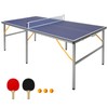 AOKUNG Mid-Size Table Tennis Table Foldable & Portable 6ft Ping