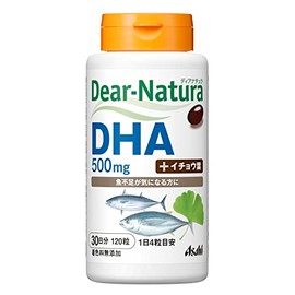 Dear-Natura DHA with Ginkgo Leaves 120 Tablets (30-Day Supply) Asahi Supplement Produced in a Domestic Factory