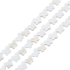 Hobbspring About 110pcs Natural Freshwater Shell Beads 3 Strands Butterfly Shell Beads Mother of Pearl Beads Seashell Color Loose Spacer Beads for Necklace Bracelet Earring DIY Jewelry Making