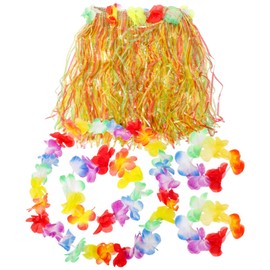 SUPVOX Children's Skirt Dancer Hula Hawaii Elastic with Flower Costume