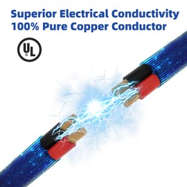20 Gauge 100% Pure Copper 2 Conductor 20/2 Flexible Low Voltage 12 Volt Electrical Wire 30FT, UL2464 20AWG 2 Core Electrical Cable for Automotive, Marine,Boat,LED Lighting, Garden Lighting,etc