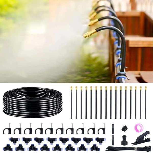 Thiswing Adjustable Drip Irrigation System 50FT Garden Watering with 16