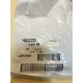 EquipRite S-Hooks #498 1-1/2"L-Inside .120"-Wire 28lb-WLL Zinc Plated Fastenal Pkg. of 25