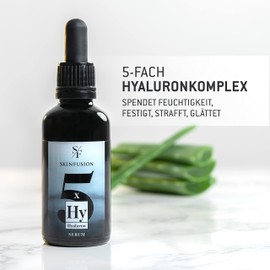 [Performance Winner 2020] Skinfusion Hyaluron 6X Serum, Highly Concentrated, 100 ml, Facial Care for Men and Women, + Vitamin C + Aloe Vera + Urea + Amino Acids, Hyaluronic Acid Face Cream and Moisturising Cream, Includes 2 x Free Vitamin C Sample
