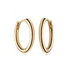 MYEARS Women Basic Earrings Gold Huggie Plain Hoop 14K Gold