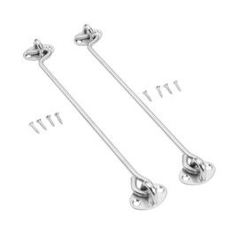 Dreld 12" Cabin Hook Eye Latch for Doors, 2Pack Eye Door Latch Window Catch Gate Lock Silent Holder 201 Stainless Steel (12")