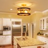 XINGQI 13" Modern Semi Flush Mount Ceiling Light Fixture, Black