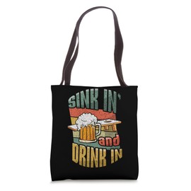 Sinkin' And Drink In' Board Sand Bag Toss Vintage Cornhole Tote Bag