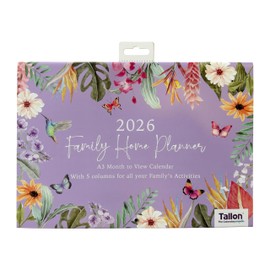 2026 A3 Hanging Memo Board Wall Calendar Family Home Planner Five Columns - Butterflies/Floral