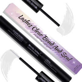 Lash Glue Bond and Seal for DIY: 1-Pcs, Wendy, 2 in 1, Strong & Flexible Hold, 5ml Clear Bond, 5ml Clear Seal, Purple Pack