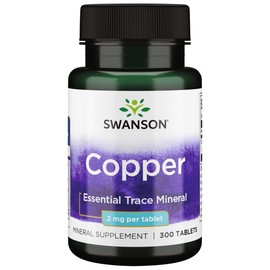 Swanson Copper Antioxidant Immune System Red Blood Cell Support Mineral Supplement (Copper chelate) 2 mg 300 Tabs (3 Pack)