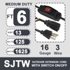 EP 6 Ft Outdoor Extension Cord, 16/3 SJTW Heavy Duty