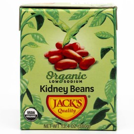 Jack's | Organic Kidney Beans 13.4 oz.| Packed with Protein and Fiber, Heart Healthy, Low Sodium & Non GMO | (8-PACK)