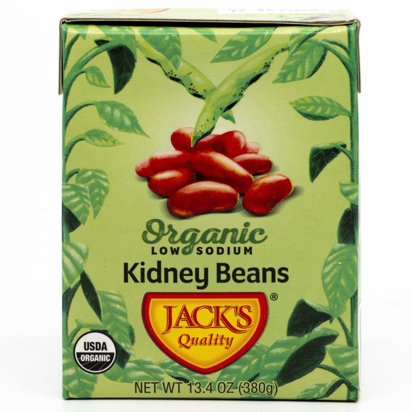 Jack's | Organic Kidney Beans 13.4 oz.| Packed with Protein and Fiber, Heart Healthy, Low Sodium & Non GMO | (8-PACK)