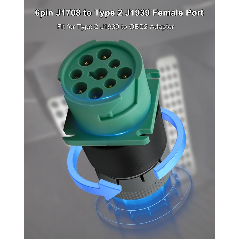 HUFEWU Female Diagnostic Adapter Plug 9pin J1939 Type 2 to