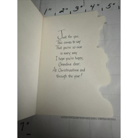 Vintage Grandma Grandmother Merry Christmas Card Unique Deer