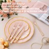 120pcs Pink and Gold Plastic Silverware Disposable Utensils Set