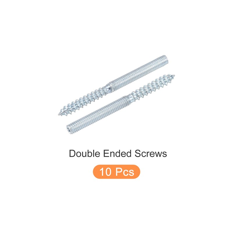 sourcing map Double Ended Screws (M6 Thread 70mm Long) 10pcs,