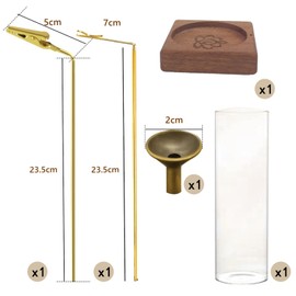 Incense Holder, Glass Incense Tray, Hanging, Stylish Incense Stand, Vertical Stand, Holder, Wooden Base, Healing Incense Holder That Won't Spill Ashes, Simple Interior (Overflow Incense Burner)