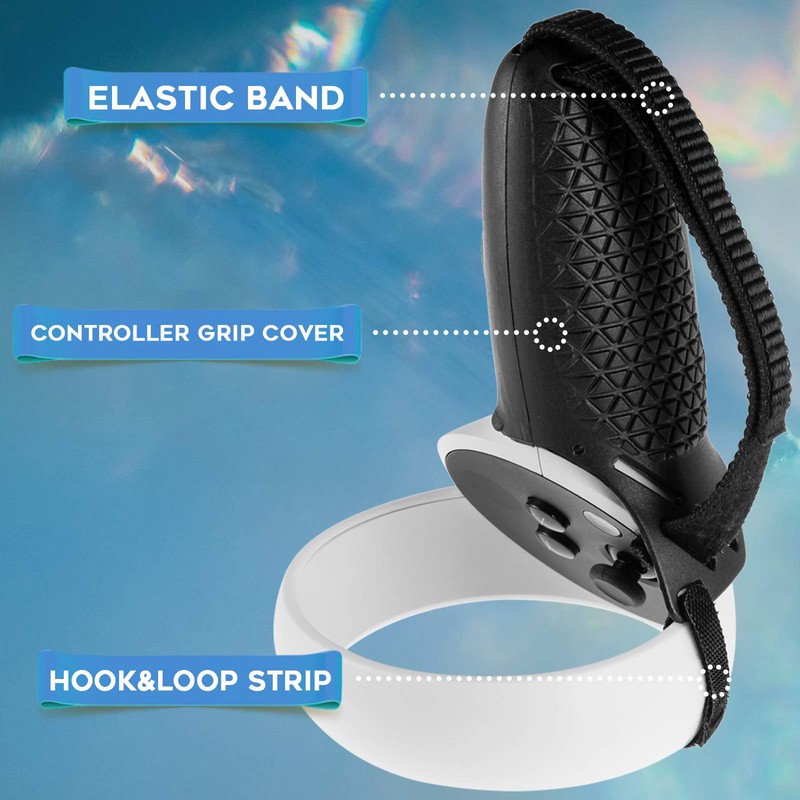 (1 Set) Orzero 1 Pair TPU Controller Cover and Nylon