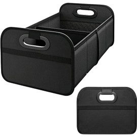 Organizador de Maletero para Auto, Negro, Plegable, Impermeable, con Múltiples Compartimentos y Asas Reforzadas, para SUV, Coche, Todoterreno (L 60 * 37 * 32)