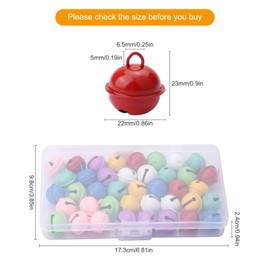 40pcs Colorful Painted Jingle Bell Metal Small Bells, for Christmas Wedding Decoration Pet Ornaments and DIY Crafts Sewing, 8 Colors, 22mm